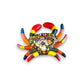 Handmade Talavera Crab Statue | Colorful Mexican Ceramic Decoration