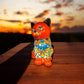 Talavera Cat Figurine | Hand-Painted Mexican Folk Art Home Decor
