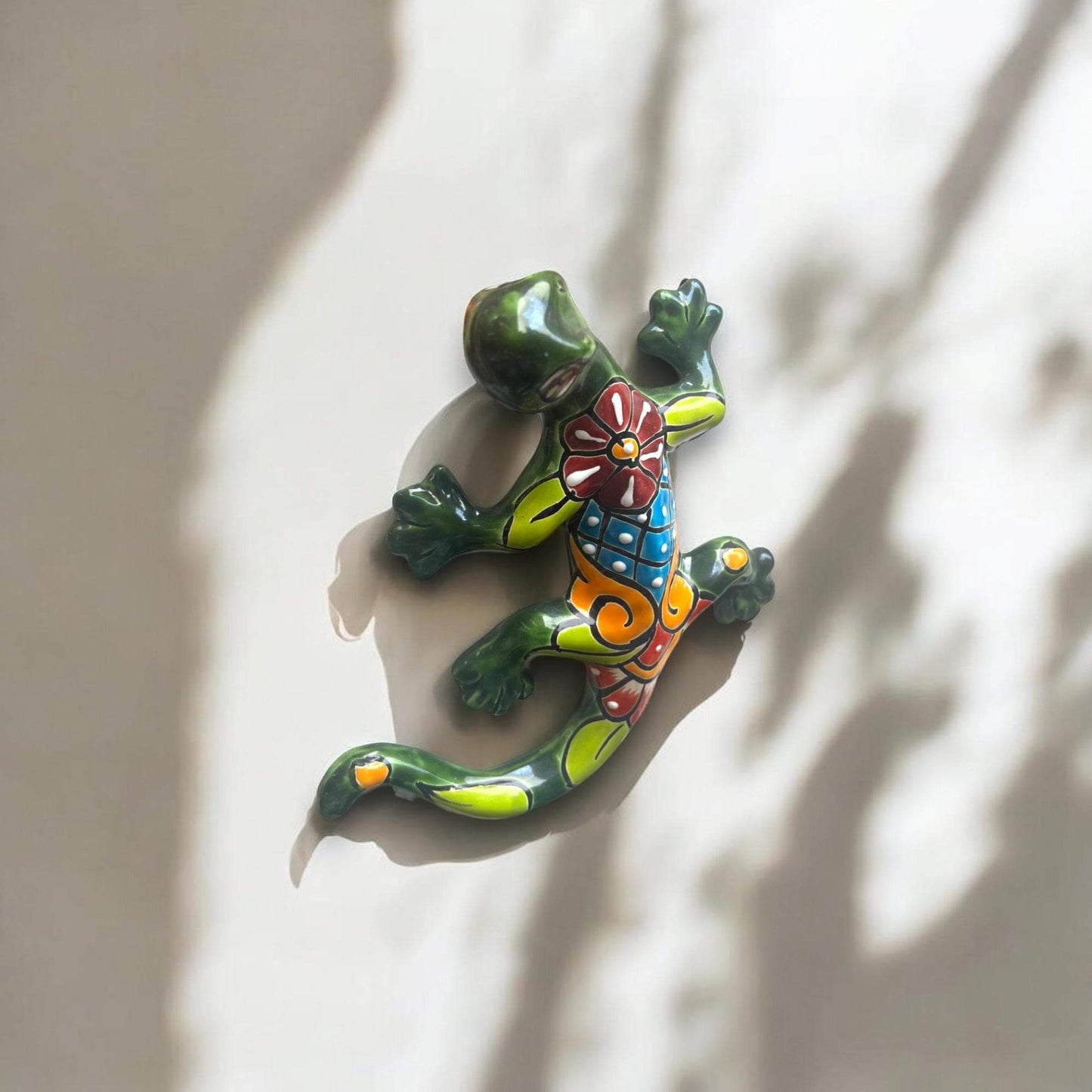 Talavera Lizard Figurine | Hand-Painted Mexican Ceramic Sculpture