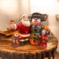 Talavera Santa & Snowman Statue | Hand-Painted Christmas Decor