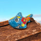 Colorful Talavera Shark Figurine | Handcrafted Mexican Pottery Decor