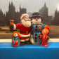 Talavera Santa & Snowman Statue | Hand-Painted Christmas Decor