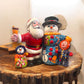 Talavera Santa & Snowman Statue | Hand-Painted Christmas Decor