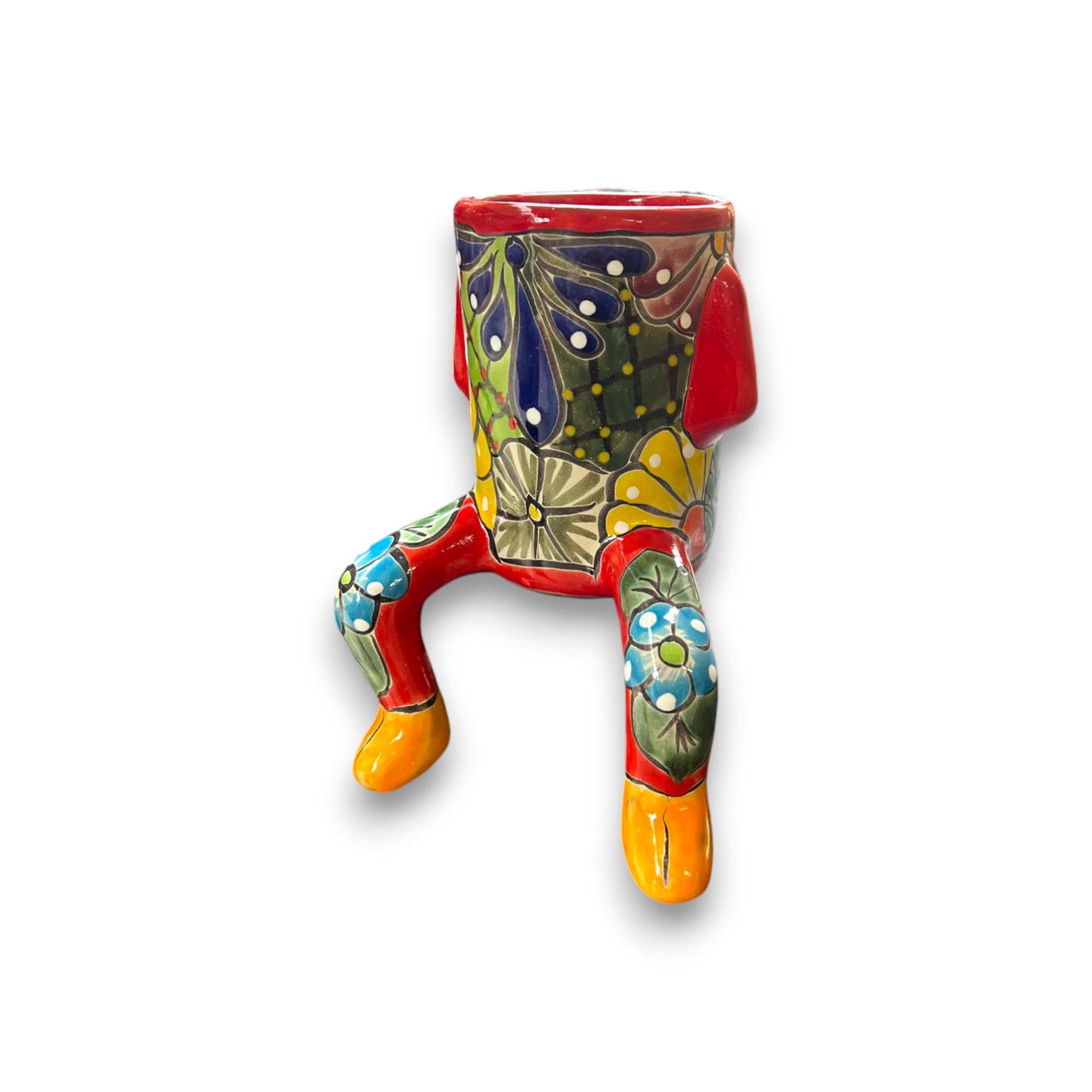 Talavera Person Planter | Table Edge Pot with Arms and Legs