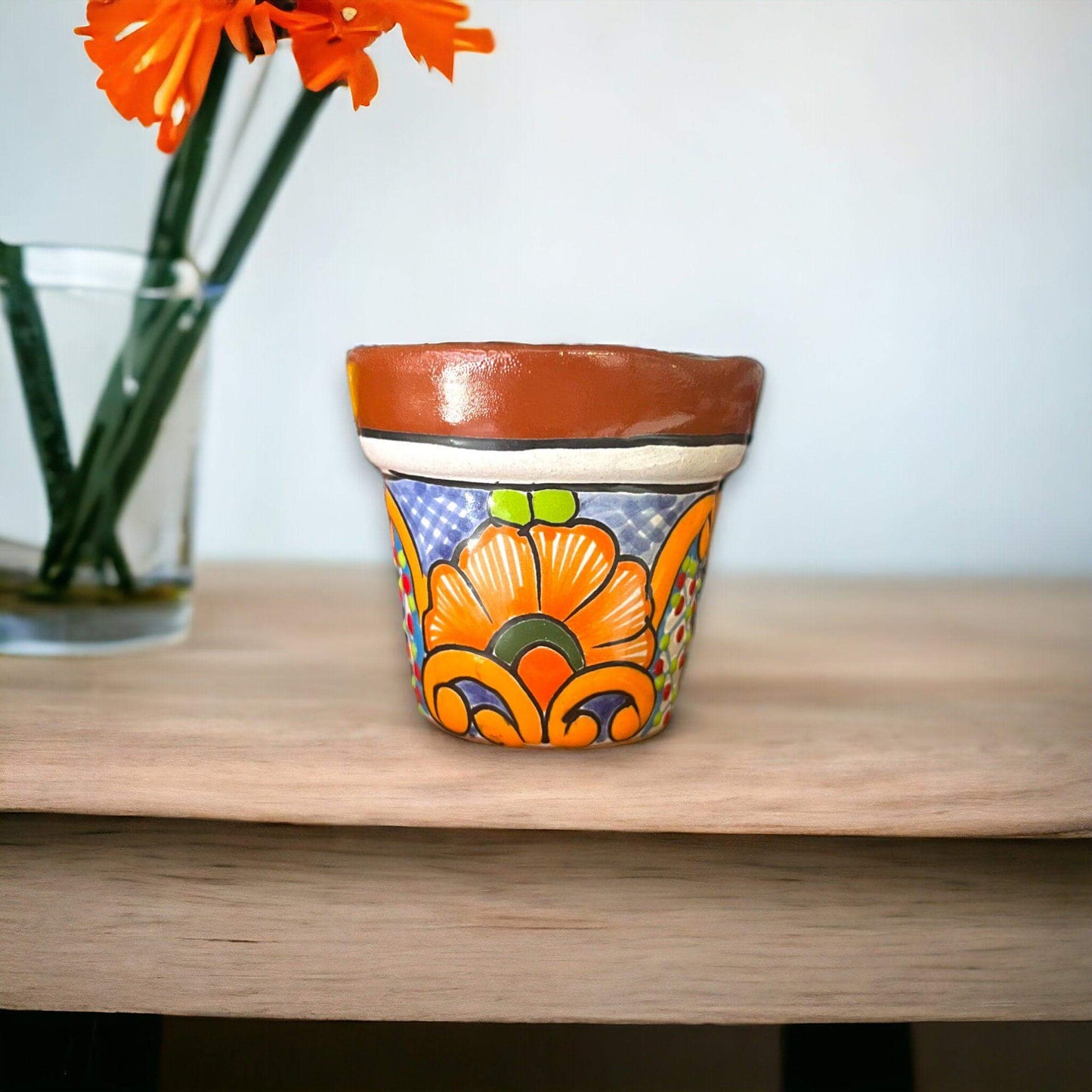 Mini Talavera Flower Pot Set | Colorful Mexican Planters (Set of 3)