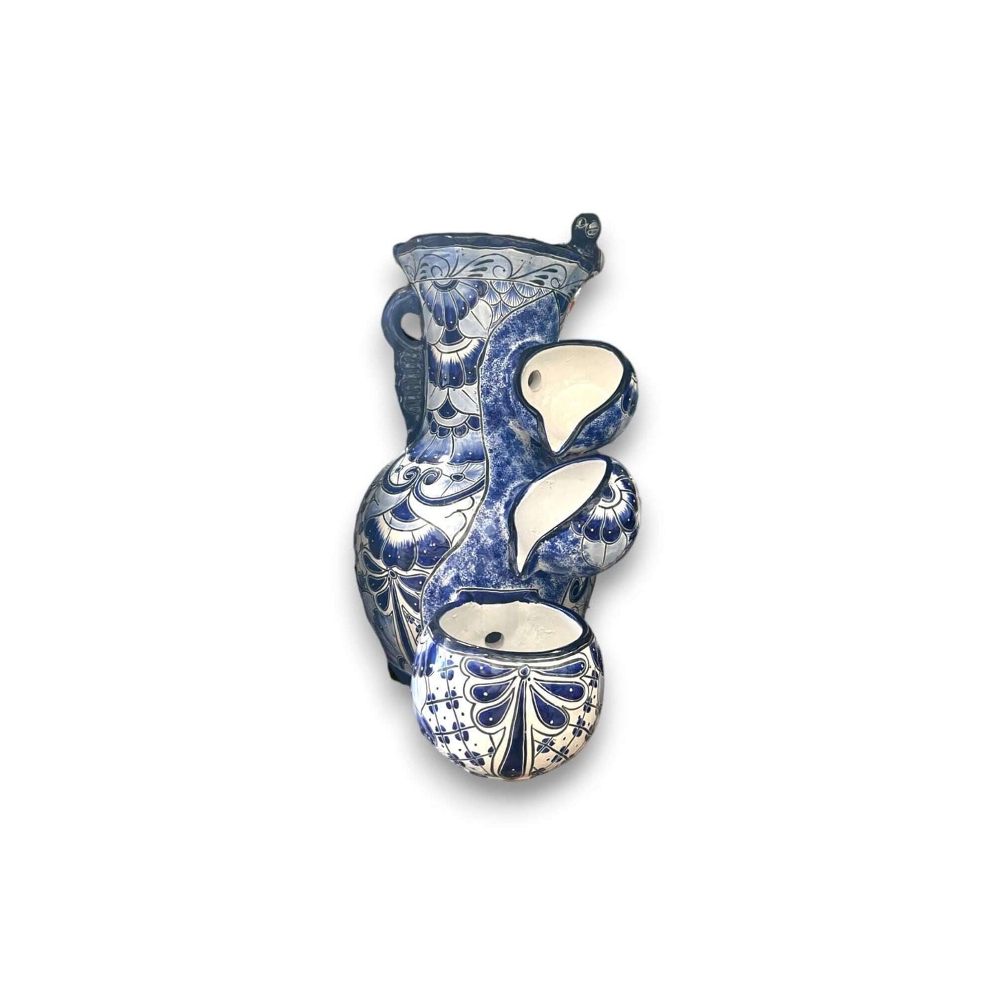 Handmade Talavera Fountain | Blue and White Mexican Ceramic Decor