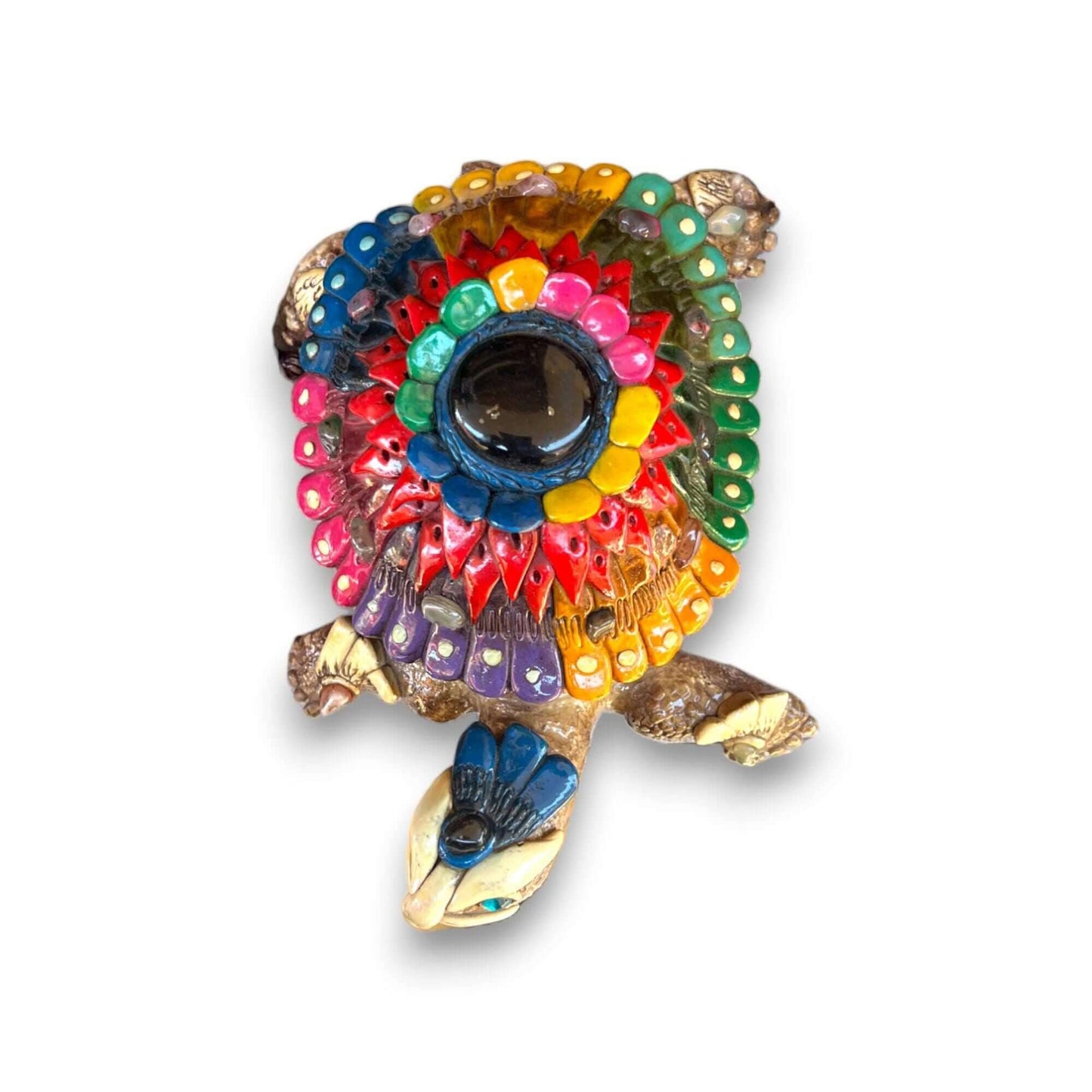 Artisan Crafted Aztec Turtle Statue | Handmade Cultural Decor Accent (Small)