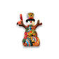 Hand-Painted Talavera Snowman Statue | Festive Christmas Decoration (Medium)