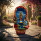 Handcrafted Mexican Outdoor Fountain | Painted Traditional Water Feature