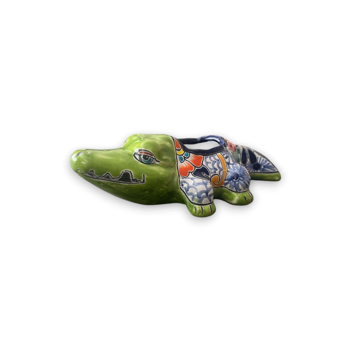 Small Talavera Alligator Planter | Handmade Mexican Ceramic Reptile