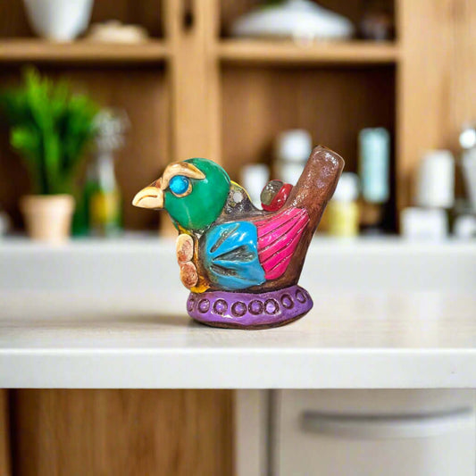 Small Aztec Bird Whistle | Handcrafted Cultural Ceramic Decor