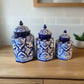 Talavera Blue & White Canister Set | Mexican Handmade Pottery