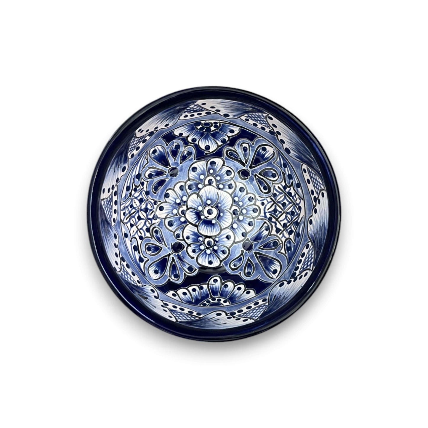 5" Talavera Blue & White Bowl | Handmade Mexican Dinnerware