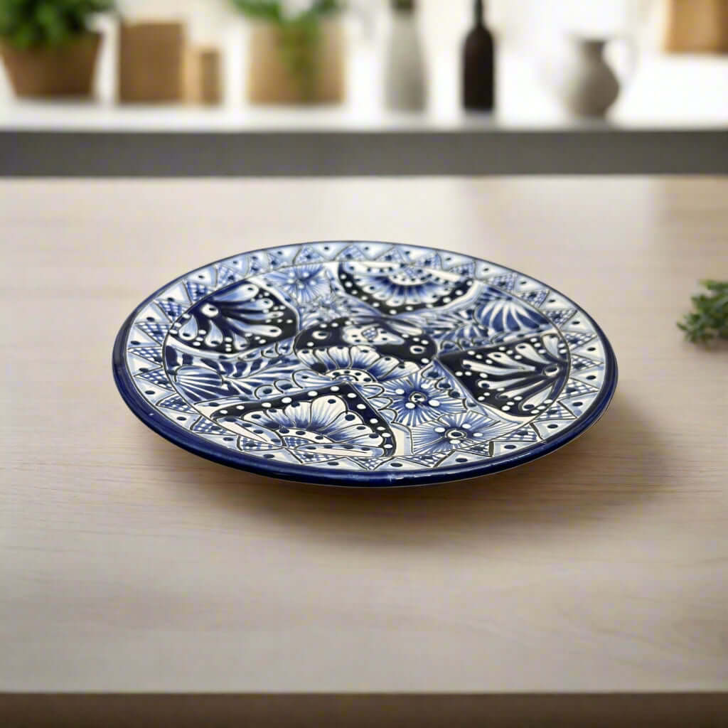 Blue & White Talavera Dinnerware Set | 12-Piece Set for 4