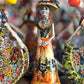 Talavera Catrina Figurine | Handmade Day of the Dead Skeleton Art