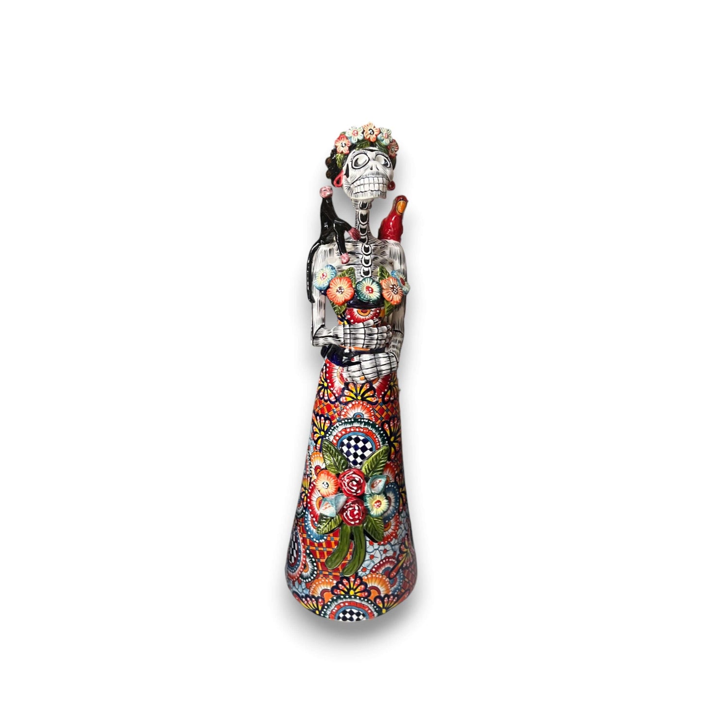 Talavera Catrina Statue | 33" Tall Day of the Dead Ceramic Figurine