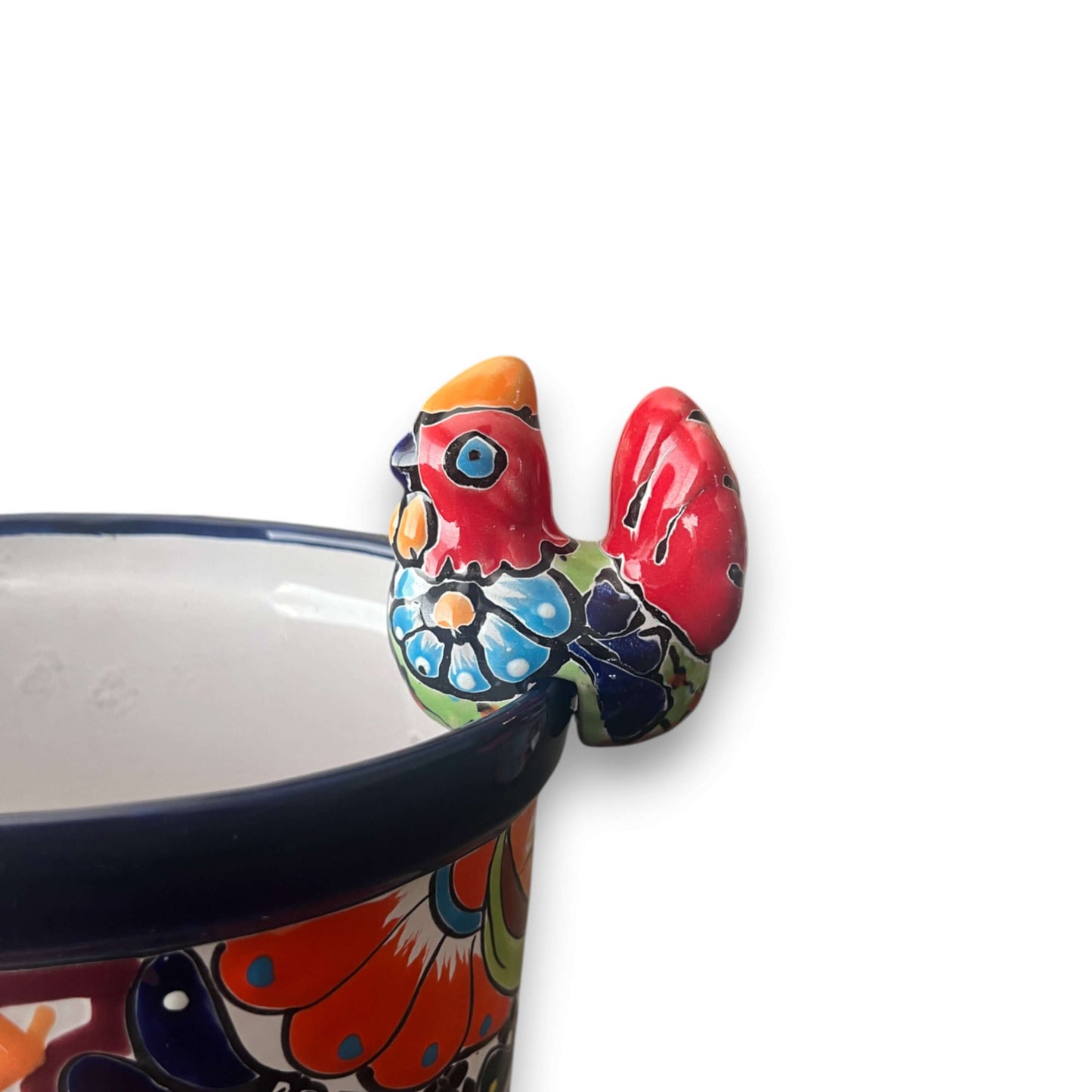 Talavera Chicken Pot Hanger | Small Handmade Mexican Garden Decor