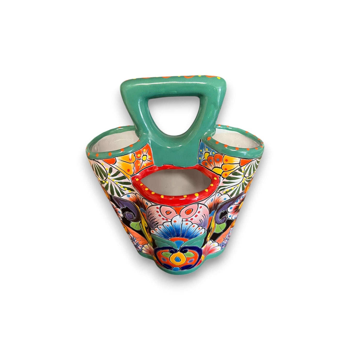 Talavera Utensil Holder | Hand-Painted Mexican Kitchen Organizer