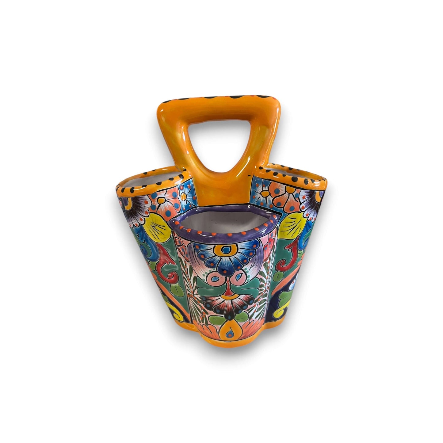 Talavera Utensil Holder | Hand-Painted Mexican Kitchen Organizer