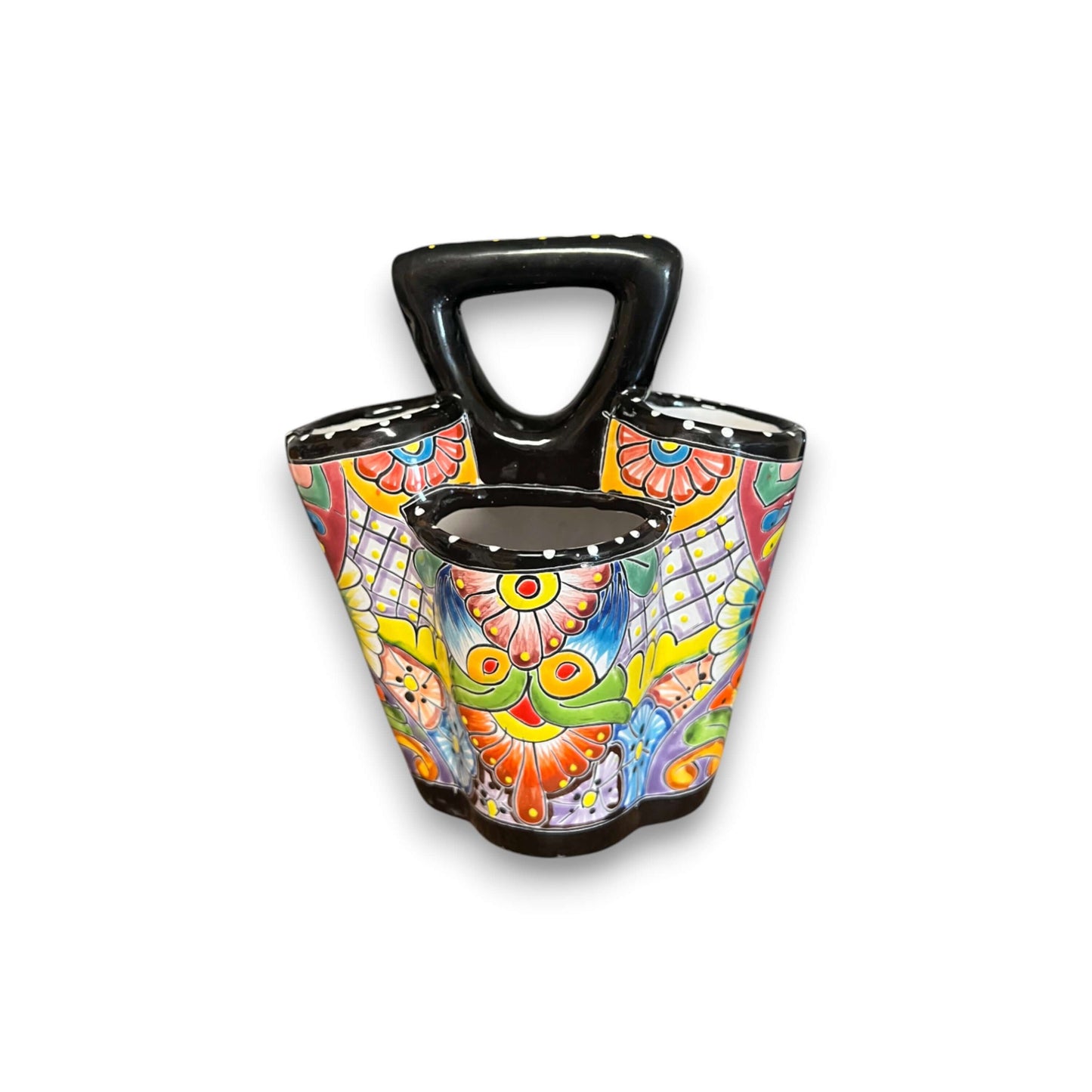 Talavera Utensil Holder | Hand-Painted Mexican Kitchen Organizer