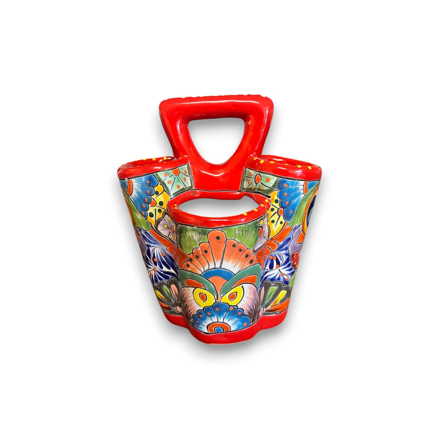 Talavera Utensil Holder | Hand-Painted Mexican Kitchen Organizer