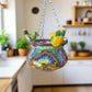 Talavera Hanging Planter with Birds | Small Handmade Ceramic Pot