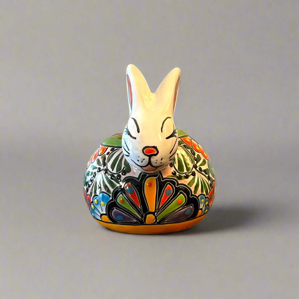 Talavera Rabbit Planter | Handcrafted Mexican Bunny Pot