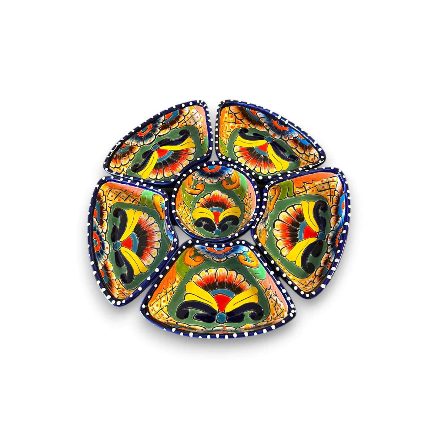 Talavera Sectional Appetizer Tray | Mexican Hand-Painted Pottery