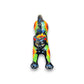 Talavera Stretching Cat Statue | Hand-Painted Sunflower Design