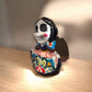 Vibrant Talavera Skeleton Woman Statue | Handcrafted Day of the Dead Decor