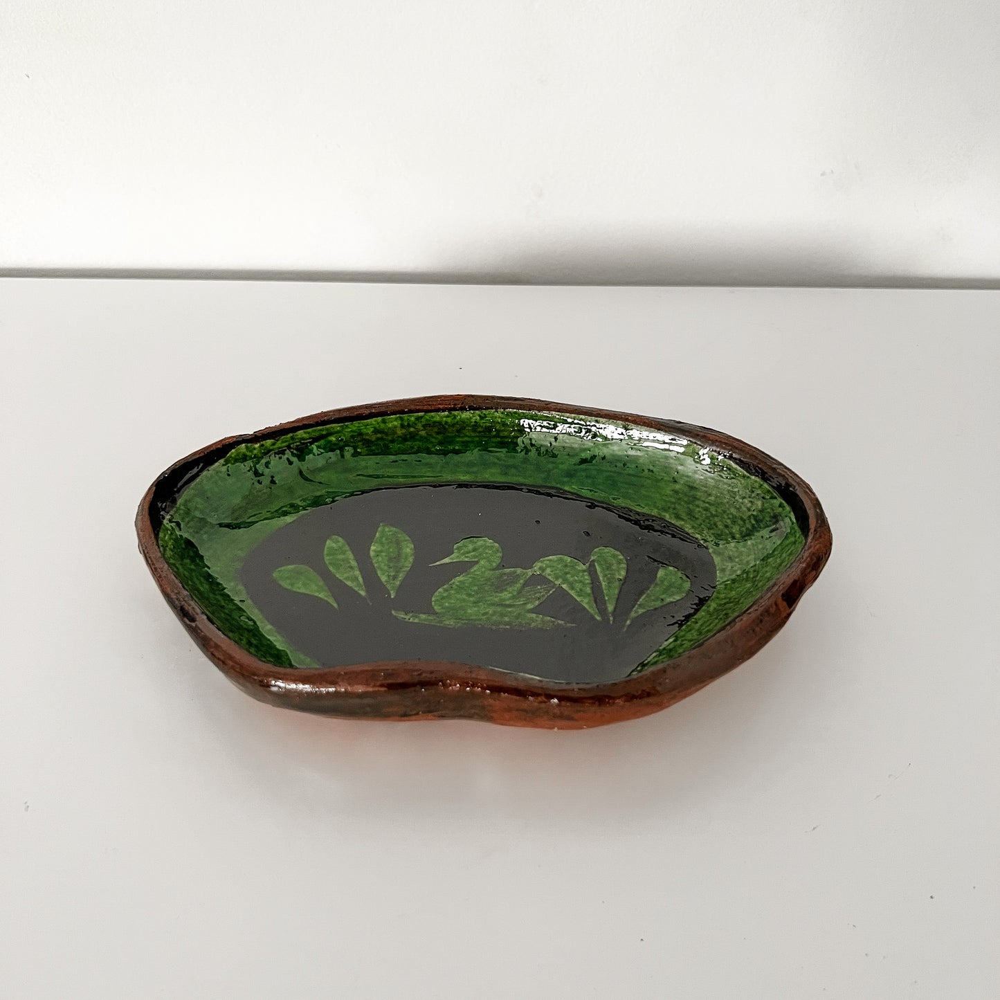 Small Green Pottery Plate