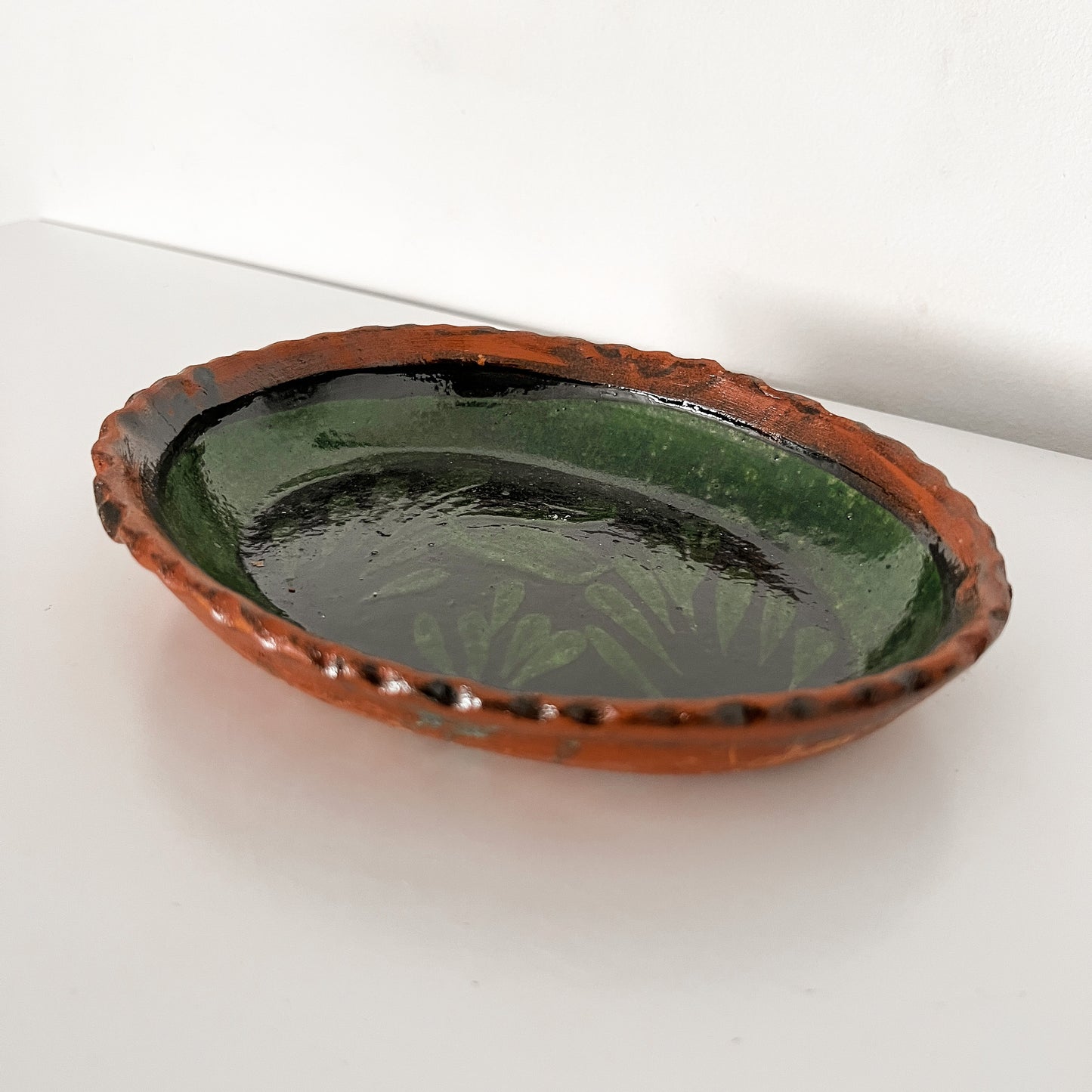 Small Pottery Green Plate