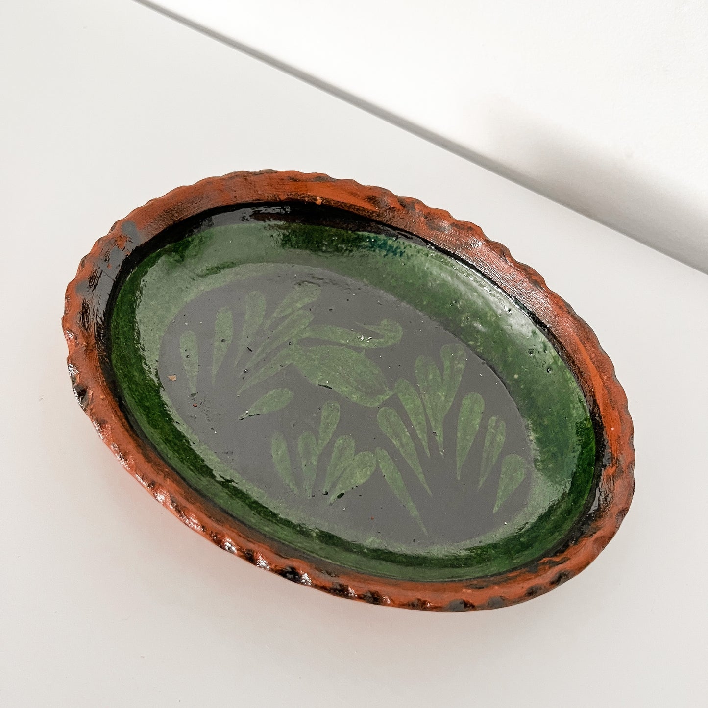 Small Pottery Green Plate